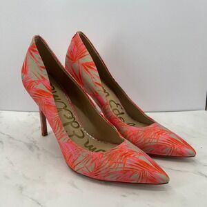 Sam Edelman Hazel Tropical Print Pointed Toe Stiletto Pumps Size 7